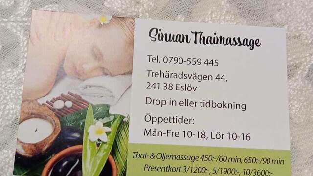 Boka Sinuan's Thaimassage i Eslöv