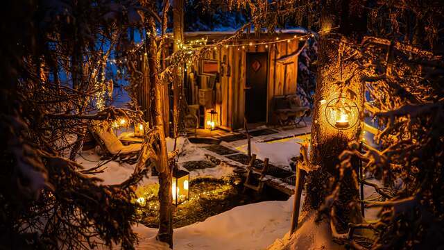 Boka Uppvallens fäbod Bastu med bäckbad